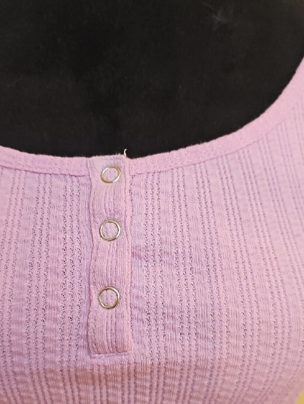 bp Lavender Ribbed Cropped Button-Front Tee - Picture 2 of 10